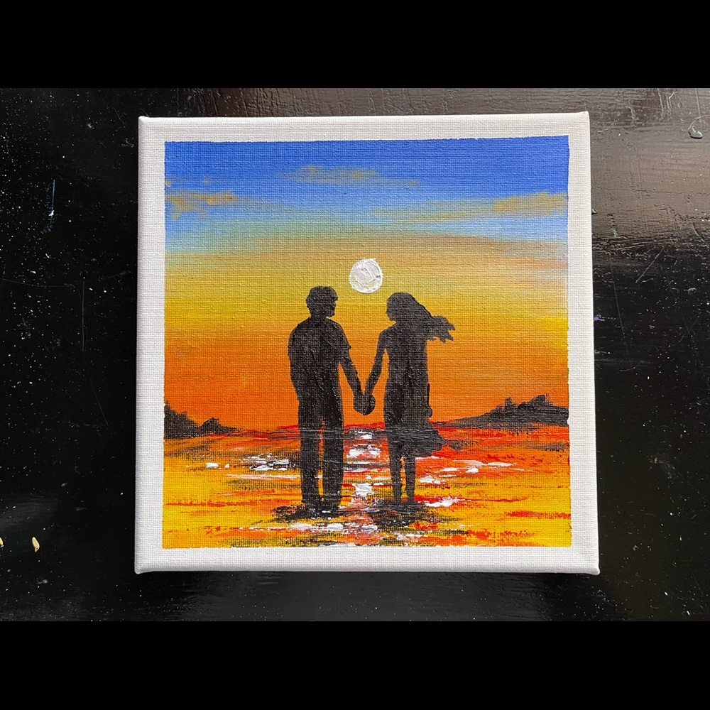 Sunset couple painting by Ryanchristyarts